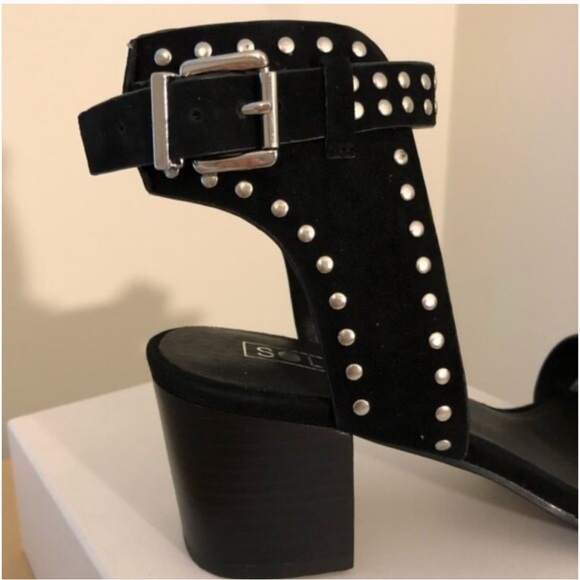 Sol Sana Black Studded Sandals with Block Heel - Picture 6 of 8